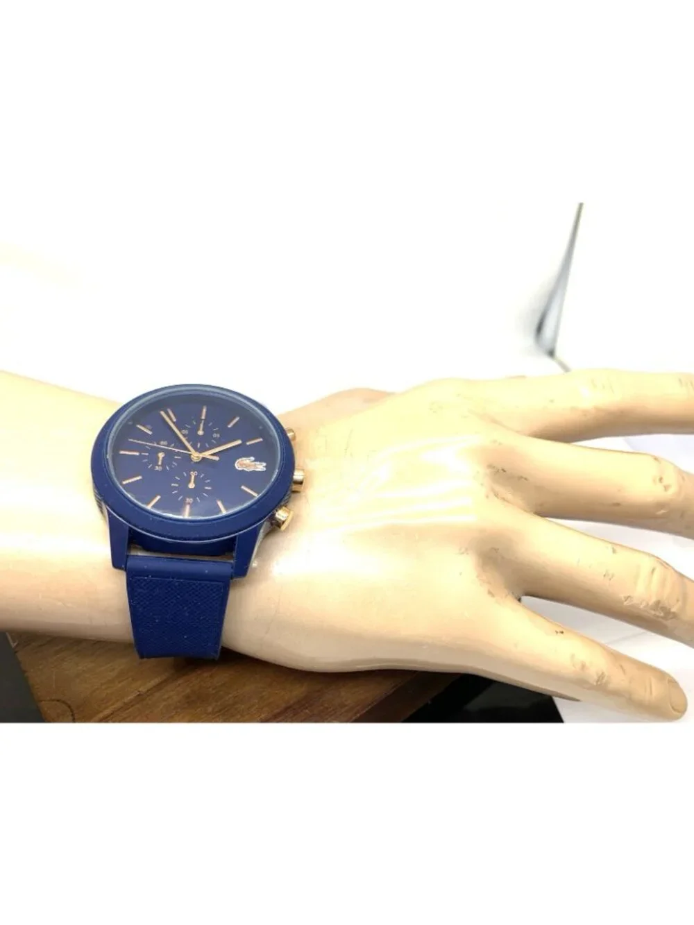 Lacoste Men's Watch 2011013 Quartz Chronograph Blue Dial Rubber Band 44mm 12.12